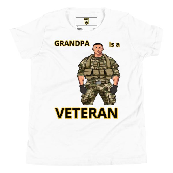 GRANDPA IS A VETERAN TOO FOWER Youth Short Sleeve T-Shirt