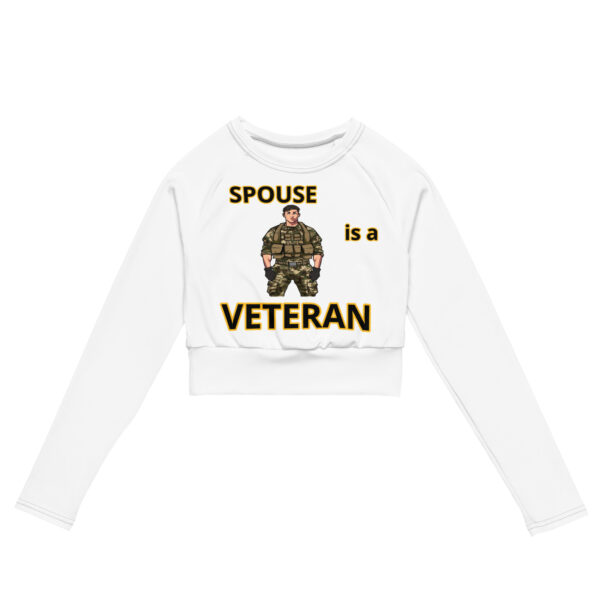 SPOUSE IS A VETERAN TOO FOWER Recycled Long-Sleeve Crop Top