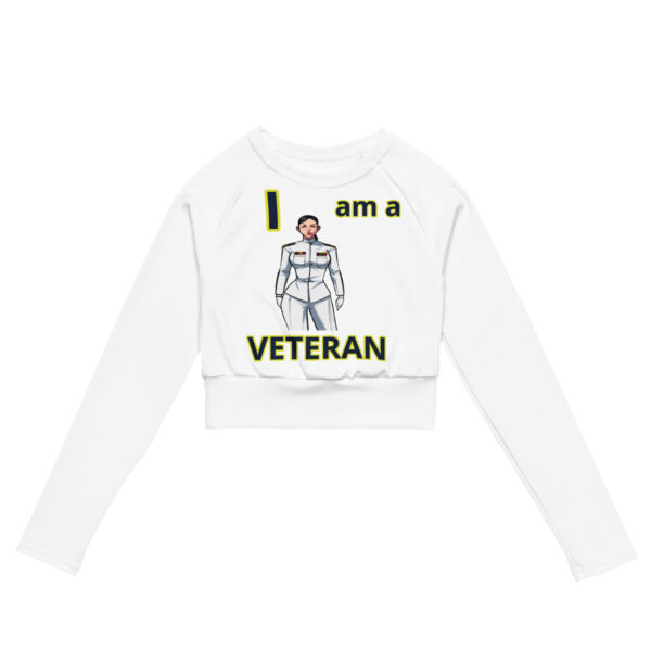 I am a VETERAN TOO FOWER Recycled Long-Sleeve Crop Top