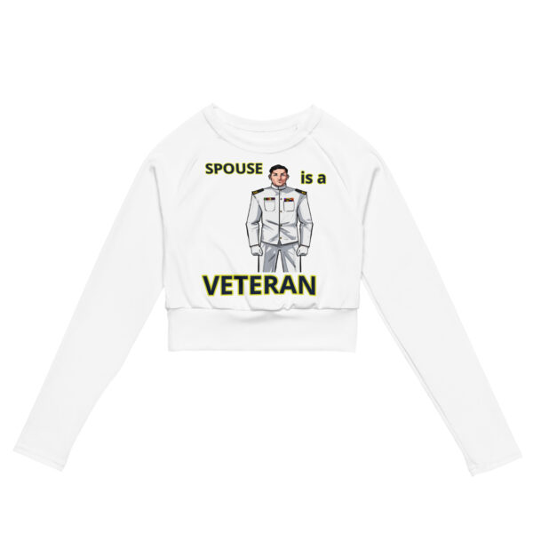 SPOUSE IS A VETERAN TOO FOWER Recycled Long-Sleeve Crop Top