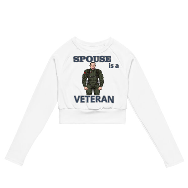 SPOUSE IS A VETERAN TOO FOWER Recycled Long-Sleeve Crop Top