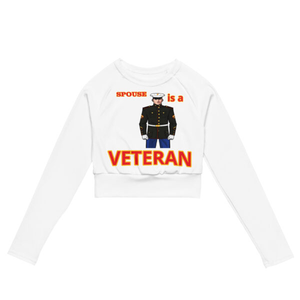 SPOUSE IS A VETERAN TOO FOWER Recycled Long-Sleeve Crop Top