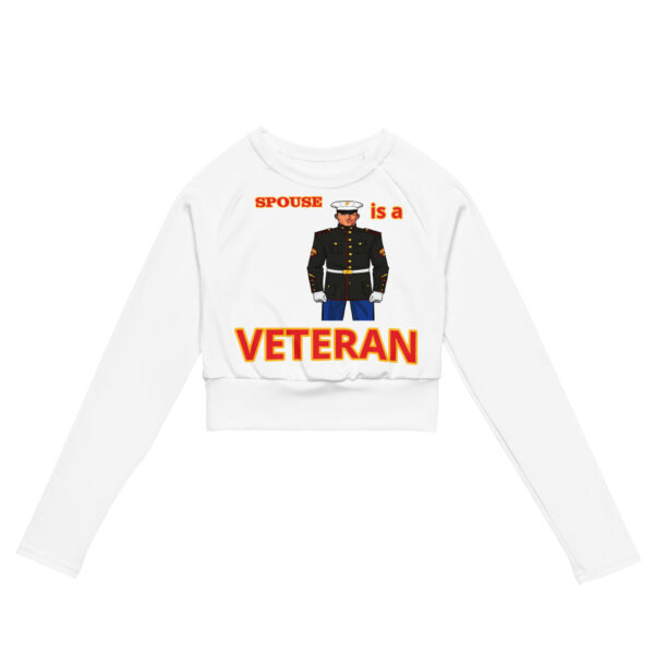 SPOUSE IS A VETERAN TOO FOWER Recycled Long-Sleeve Crop Top