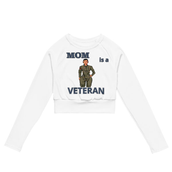 MOM IS A VETERAN TOO FOWER Recycled Long-Sleeve Crop Top