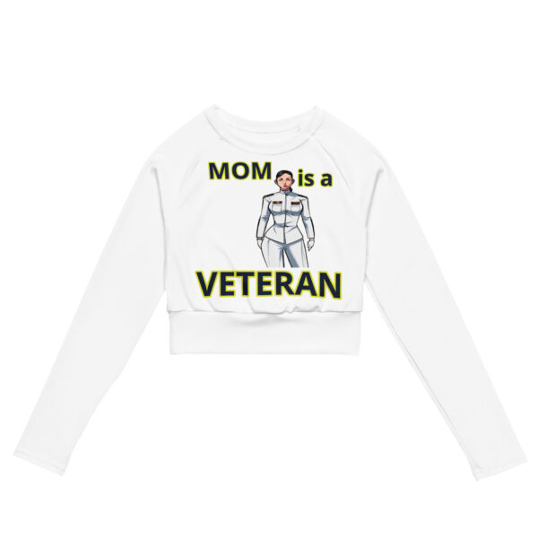 MOM IS A VETERAN TOO FOWER Recycled Long-Sleeve Crop Top