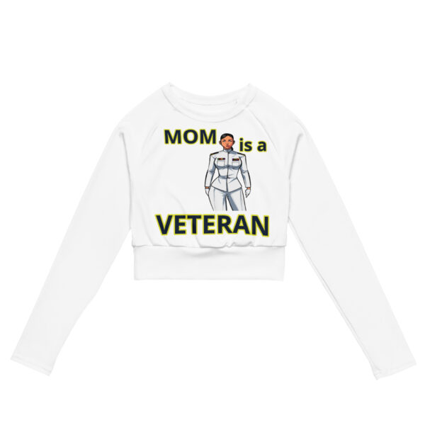 MOM IS A VETERAN TOO FOWER Recycled Long-Sleeve Crop Top