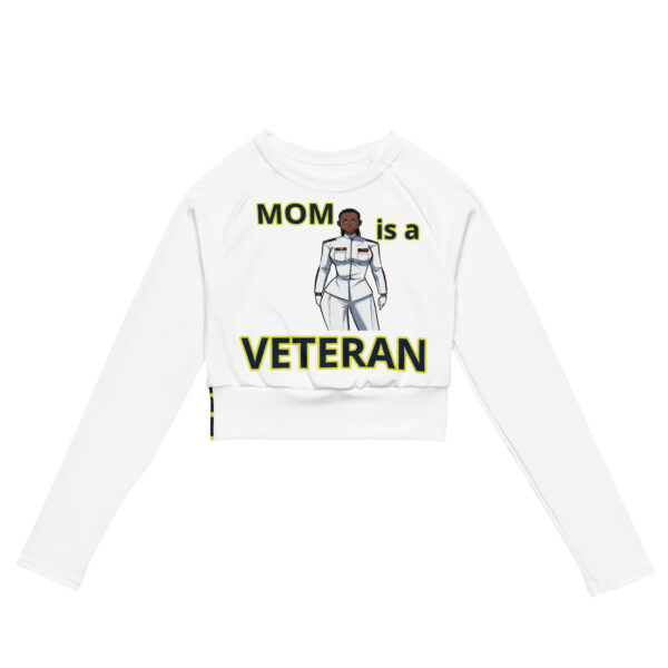 MOM IS A VETERAN TOO FOWER Recycled Long-Sleeve Crop Top