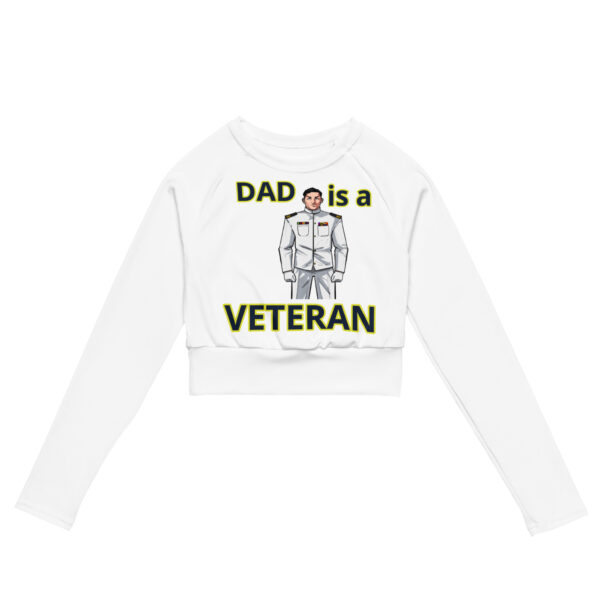 DAD IS A VETERAN TOO FOWER Recycled Long-Sleeve Crop Top