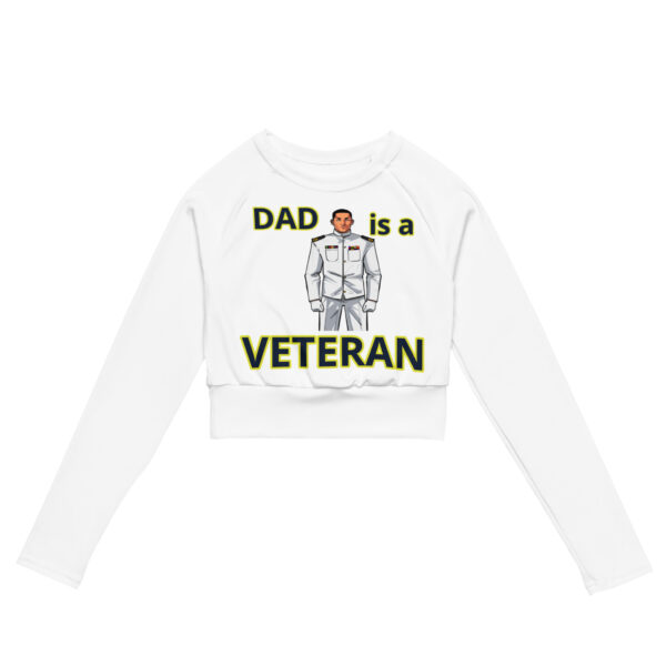 DAD IS A VETERAN TOO FOWER Recycled Long-Sleeve Crop Top