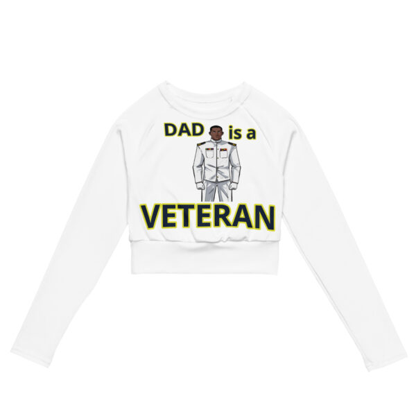 DAD IS A VETERAN TOO FOWER Recycled Long-Sleeve Crop Top