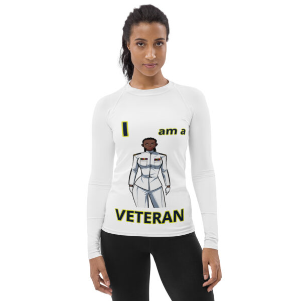 I am a VETERAN TOO FOWER Women's Rash Guard