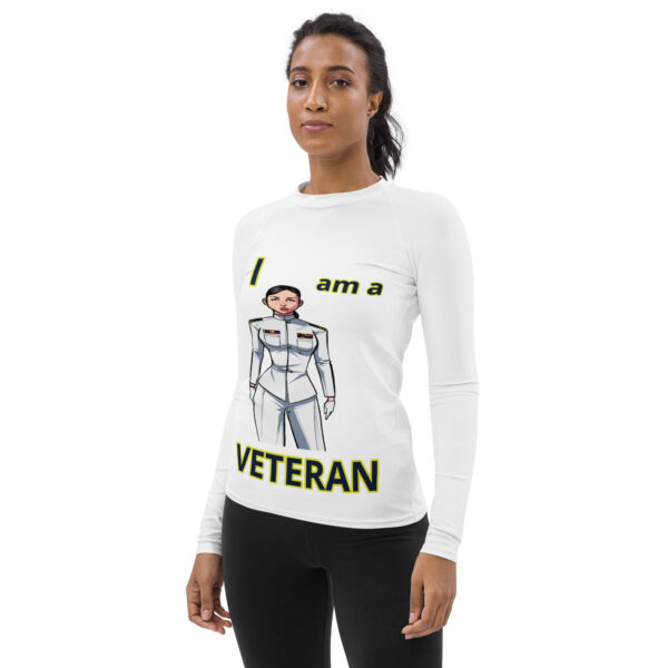 I am a VETERAN TOO FOWER Women's Rash Guard - Image 3