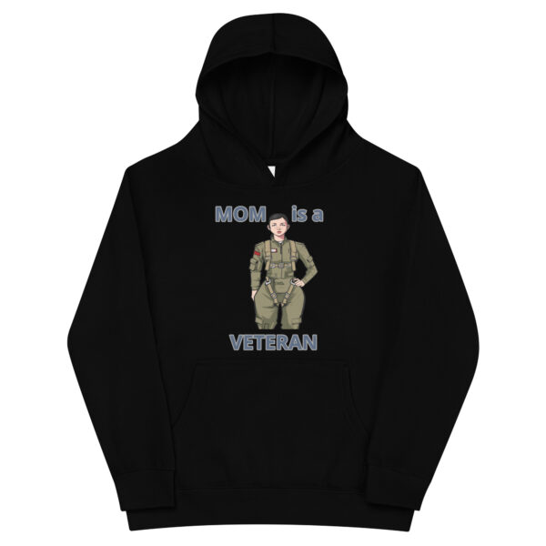 MOM IS A VETERAN TOO FOWER Kids Fleece Hoodie