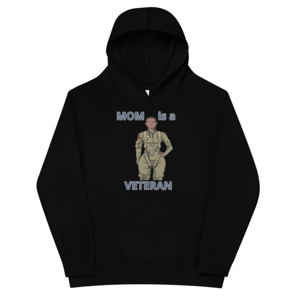 MOM IS A VETERAN TOO FOWER Kids Fleece Hoodie