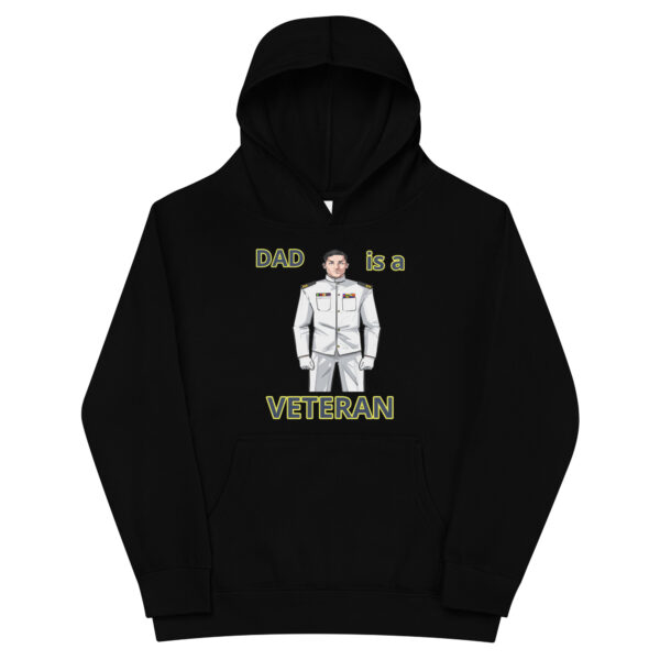 DAD IS A VETERAN TOO FOWER Kids Fleece Hoodie