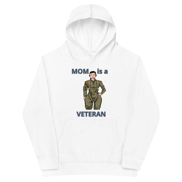 MOM IS A VETERAN TOO FOWER Kids Fleece Hoodie - Image 5