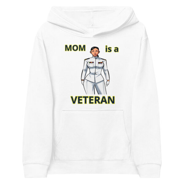 MOM IS A VETERAN TOO FOWER Kids Fleece Hoodie - Image 5