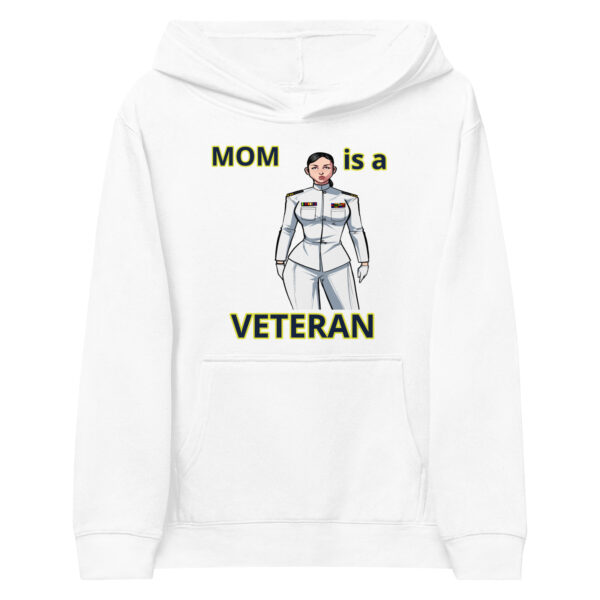 MOM IS A VETERAN TOO FOWER Kids Fleece Hoodie - Image 5