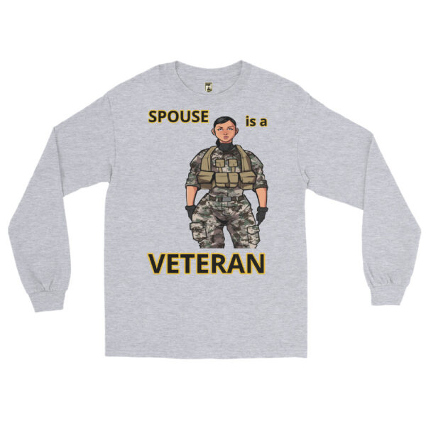 SPOUSE IS A VETERAN TOO FOWER Long Sleeve Shirt - Image 3