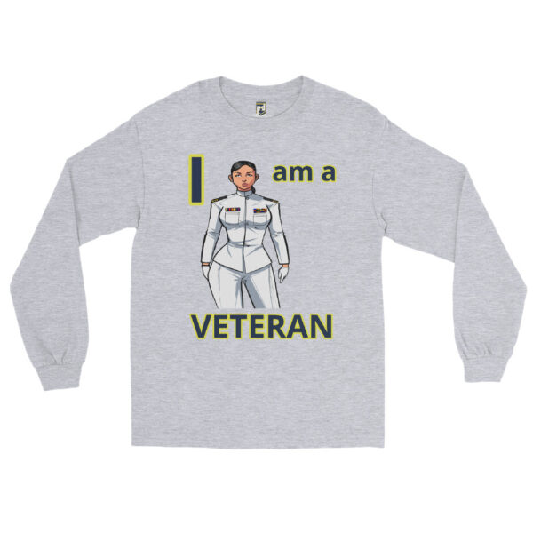 I AM A VETERAN TOO FOWER  Long Sleeve Shirt - Image 3