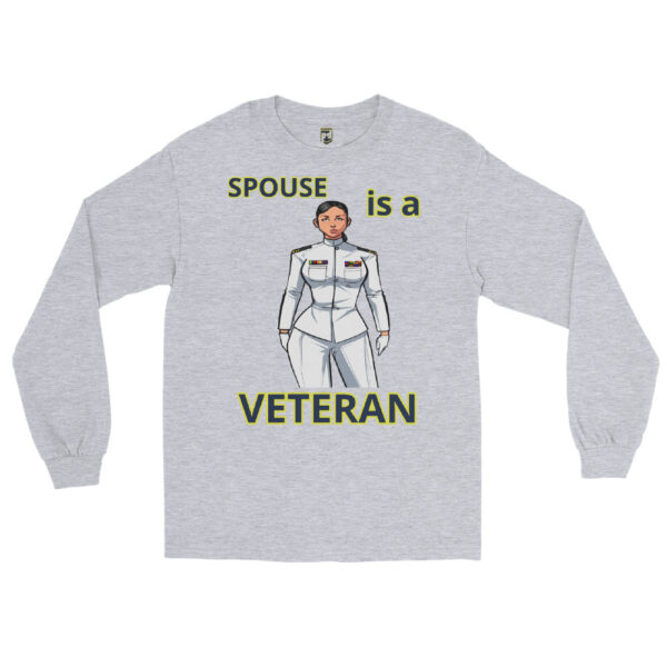 SPOUSE IS A VETERAN TOO FOWER Long Sleeve Shirt - Image 3