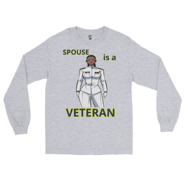 SPOUSE IS A VETERAN TOO FOWER Long Sleeve Shirt - Image 3