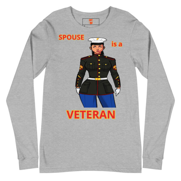 SPOUSE IS A VETERAN TOO FOWER Long Sleeve Shirt - Image 3