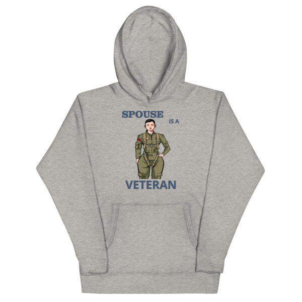 SPOUSE IS A VETERAN TOO FOWER Unisex Hoodie - Image 3