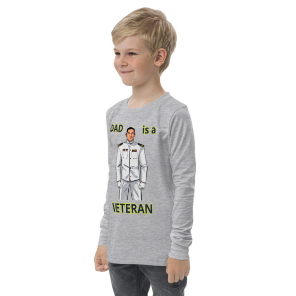 DAD IS A VETERAN TOO FOWER Youth Long Sleeve Tee - Image 6