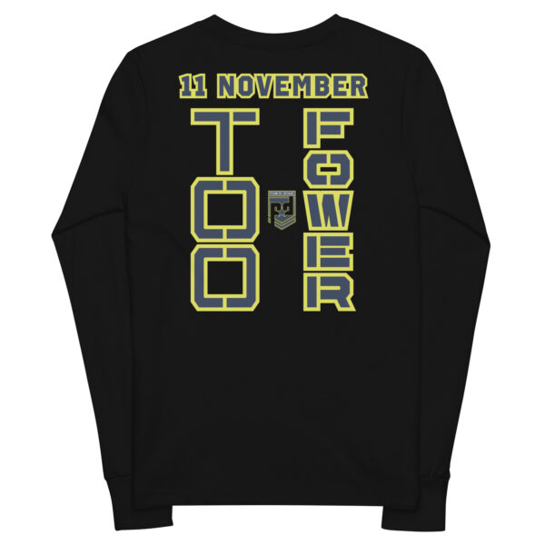 DAD IS A VETERAN TOO FOWER Youth Long Sleeve Tee - Image 2