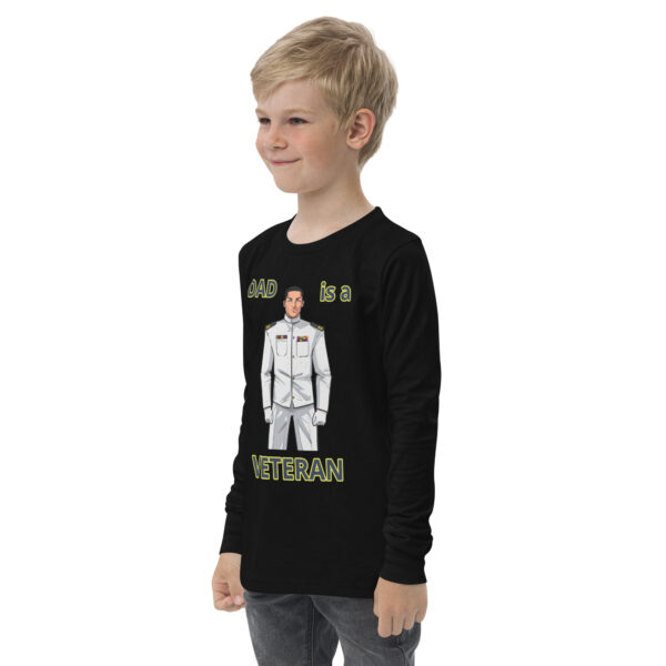 DAD IS A VETERAN TOO FOWER Youth Long Sleeve Tee