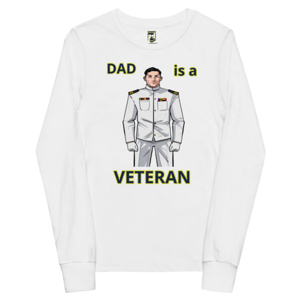 DAD IS A VETERAN TOO FOWER Youth Long Sleeve Tee - Image 5