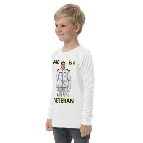 DAD IS A VETERAN TOO FOWER Youth Long Sleeve Tee - Image 10