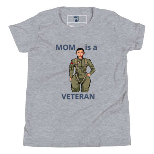 MOM IS A VETERAN TOO FOWER Youth Short Sleeve T-Shirt - Image 3