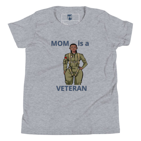 MOM IS A VETERAN TOO FOWER Youth Short Sleeve T-Shirt - Image 3