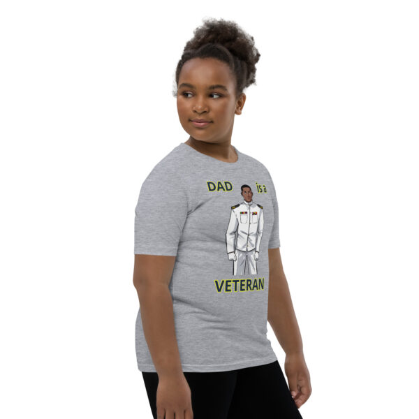 DAD IS A VETERAN TOO FOWER Youth Short Sleeve T-Shirt - Image 7