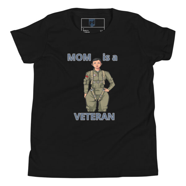 MOM IS A VETERAN TOO FOWER Youth Short Sleeve T-Shirt