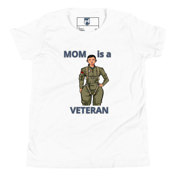 MOM IS A VETERAN TOO FOWER Youth Short Sleeve T-Shirt - Image 5