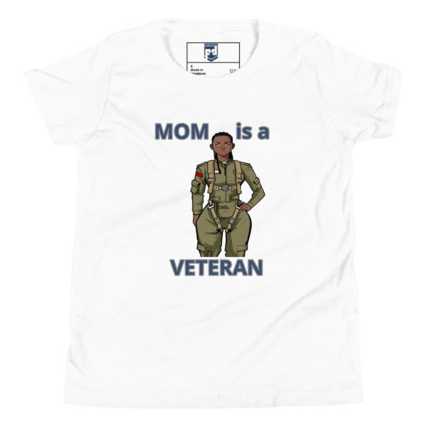 MOM IS A VETERAN TOO FOWER Youth Short Sleeve T-Shirt - Image 5