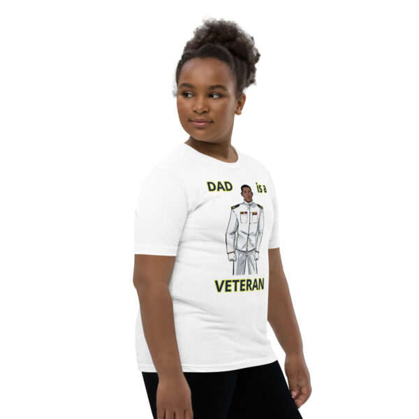 DAD IS A VETERAN TOO FOWER Youth Short Sleeve T-Shirt - Image 11