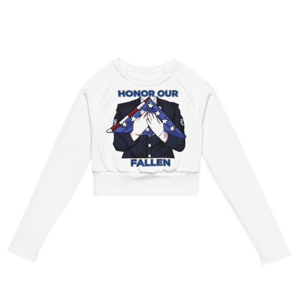 HONOR OUR FALLEN TOO FIFE Recycled Long-Sleeve Crop Top