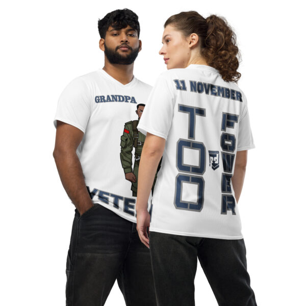 GRANDPA IS A VETERAN TOO FOWER Recycled Unisex Sports Jersey