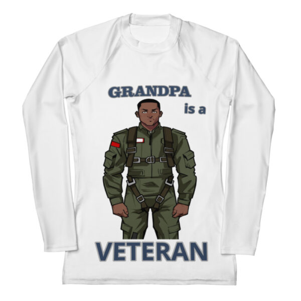 GRANDPA IS A VETERAN TOO FOWER Women's Rash Guard