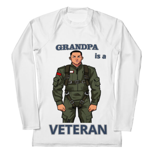 GRANDPA IS A VETERAN TOO FOWER Women's Rash Guard