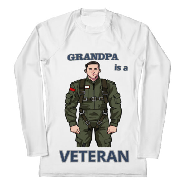 GRANDPA IS A VETERAN TOO FOWER Women's Rash Guard