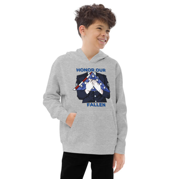 HONOR OUR FALLEN TOO FIFE Kids Fleece Hoodie - Image 7