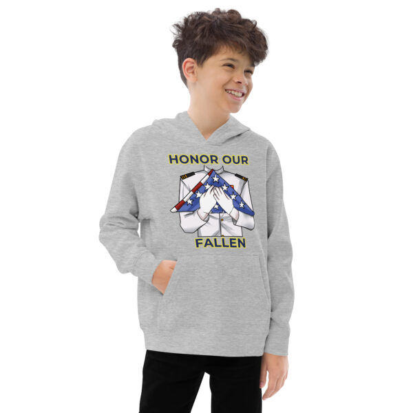 HONOR OUR FALLEN TOO FIFE Kids Fleece Hoodie - Image 7