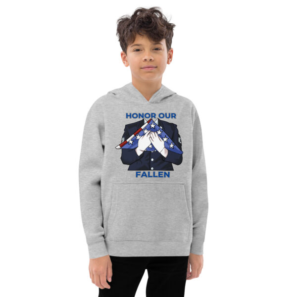 HONOR OUR FALLEN TOO FIFE Kids Fleece Hoodie - Image 6