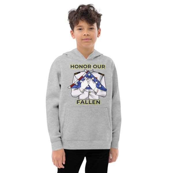 HONOR OUR FALLEN TOO FIFE Kids Fleece Hoodie - Image 6