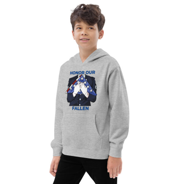 HONOR OUR FALLEN TOO FIFE Kids Fleece Hoodie - Image 8